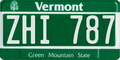 VT license plate ZHI787