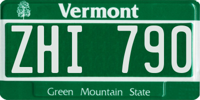VT license plate ZHI790