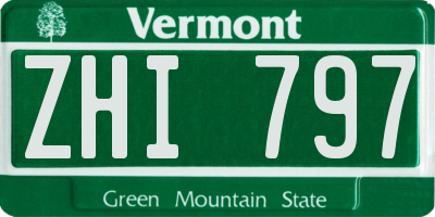 VT license plate ZHI797