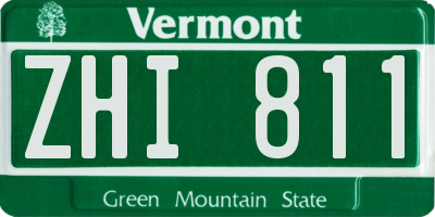 VT license plate ZHI811