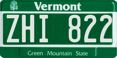 VT license plate ZHI822