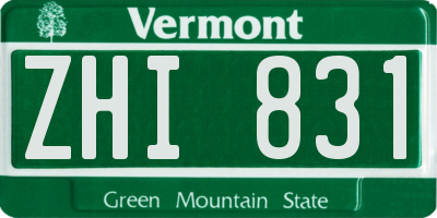 VT license plate ZHI831