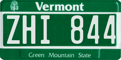 VT license plate ZHI844
