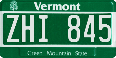VT license plate ZHI845