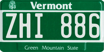 VT license plate ZHI886