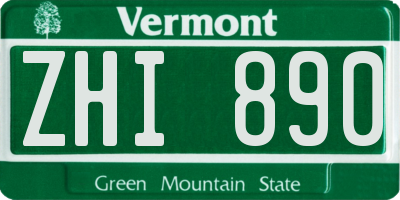 VT license plate ZHI890