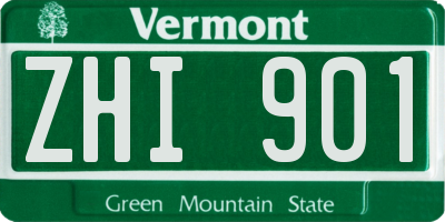 VT license plate ZHI901