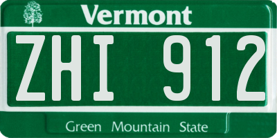 VT license plate ZHI912