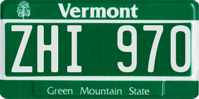 VT license plate ZHI970