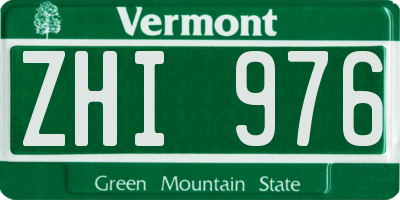 VT license plate ZHI976