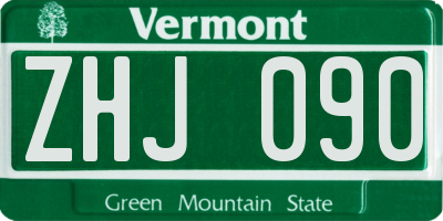 VT license plate ZHJ090