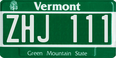 VT license plate ZHJ111