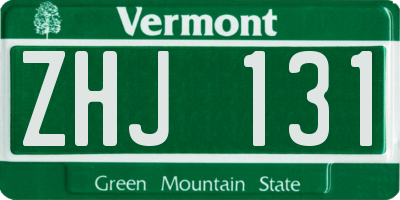 VT license plate ZHJ131
