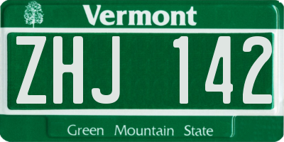 VT license plate ZHJ142