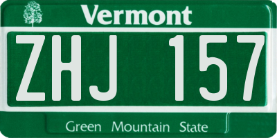 VT license plate ZHJ157