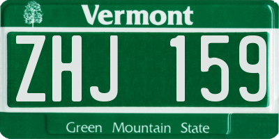 VT license plate ZHJ159