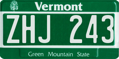 VT license plate ZHJ243