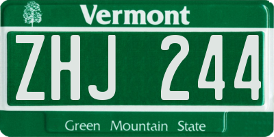 VT license plate ZHJ244