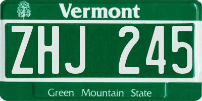 VT license plate ZHJ245