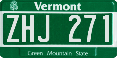 VT license plate ZHJ271
