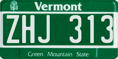 VT license plate ZHJ313