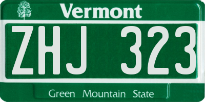 VT license plate ZHJ323