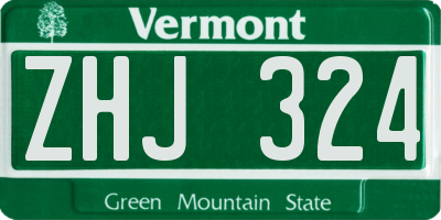 VT license plate ZHJ324