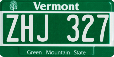 VT license plate ZHJ327