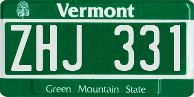 VT license plate ZHJ331
