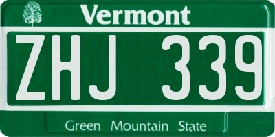 VT license plate ZHJ339