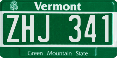 VT license plate ZHJ341