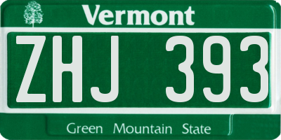 VT license plate ZHJ393