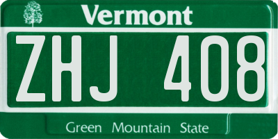 VT license plate ZHJ408