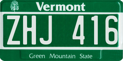 VT license plate ZHJ416