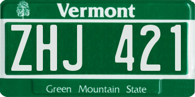 VT license plate ZHJ421