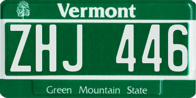 VT license plate ZHJ446