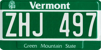 VT license plate ZHJ497