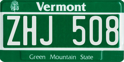 VT license plate ZHJ508