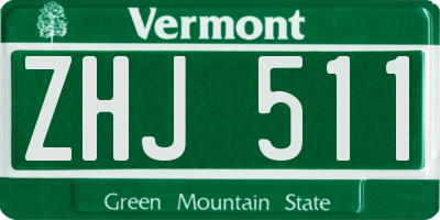 VT license plate ZHJ511