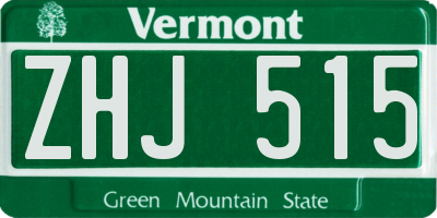 VT license plate ZHJ515