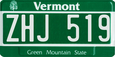 VT license plate ZHJ519