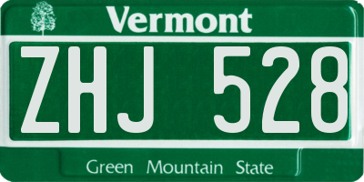 VT license plate ZHJ528
