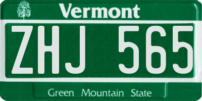 VT license plate ZHJ565