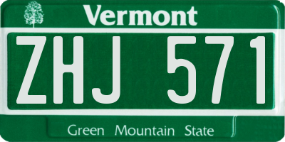 VT license plate ZHJ571