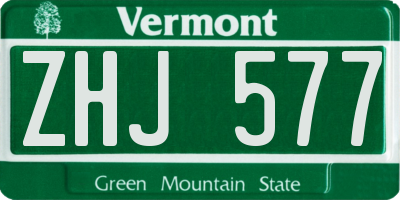 VT license plate ZHJ577
