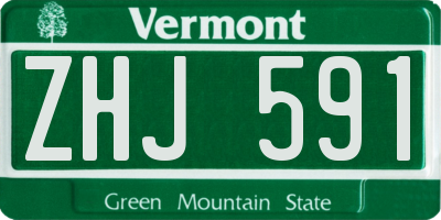 VT license plate ZHJ591