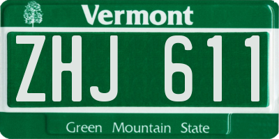VT license plate ZHJ611