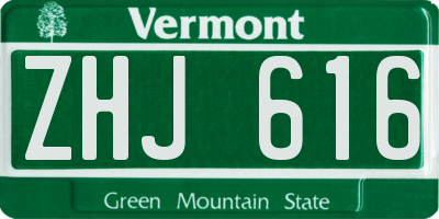 VT license plate ZHJ616