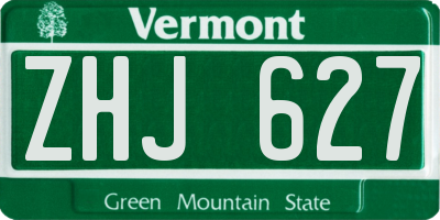 VT license plate ZHJ627