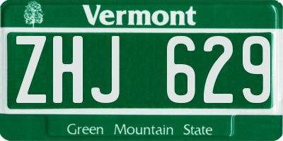 VT license plate ZHJ629